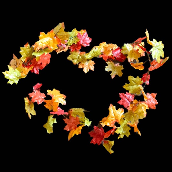 6ft maple leaf autumn garland, autumn leaves garland, autumn decoration, artificial autumn garland, autumn mantle garland, fireplace garland