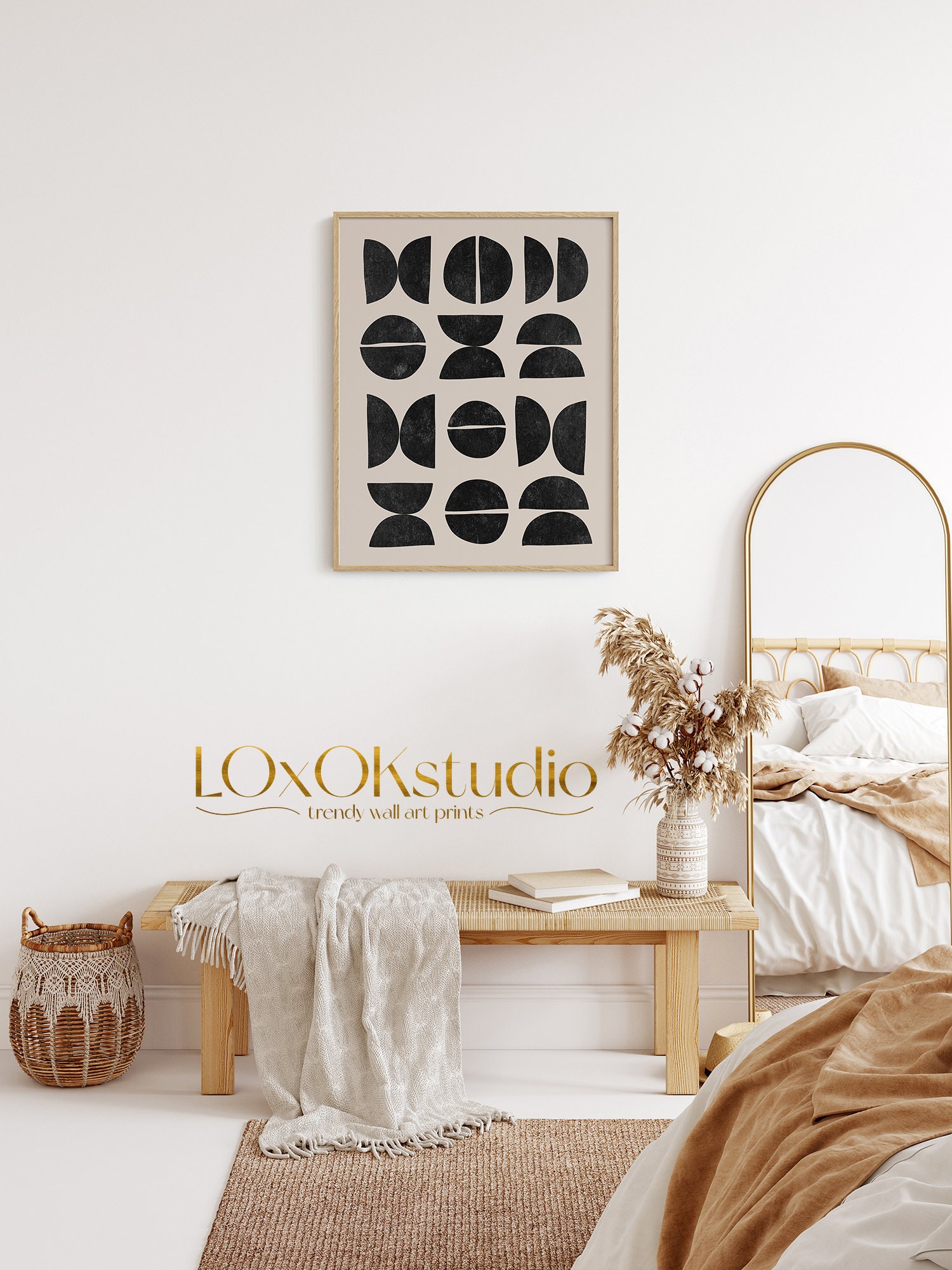 Neutral Wall Art Abstract Art Print Midcentury Modern Art | Etsy