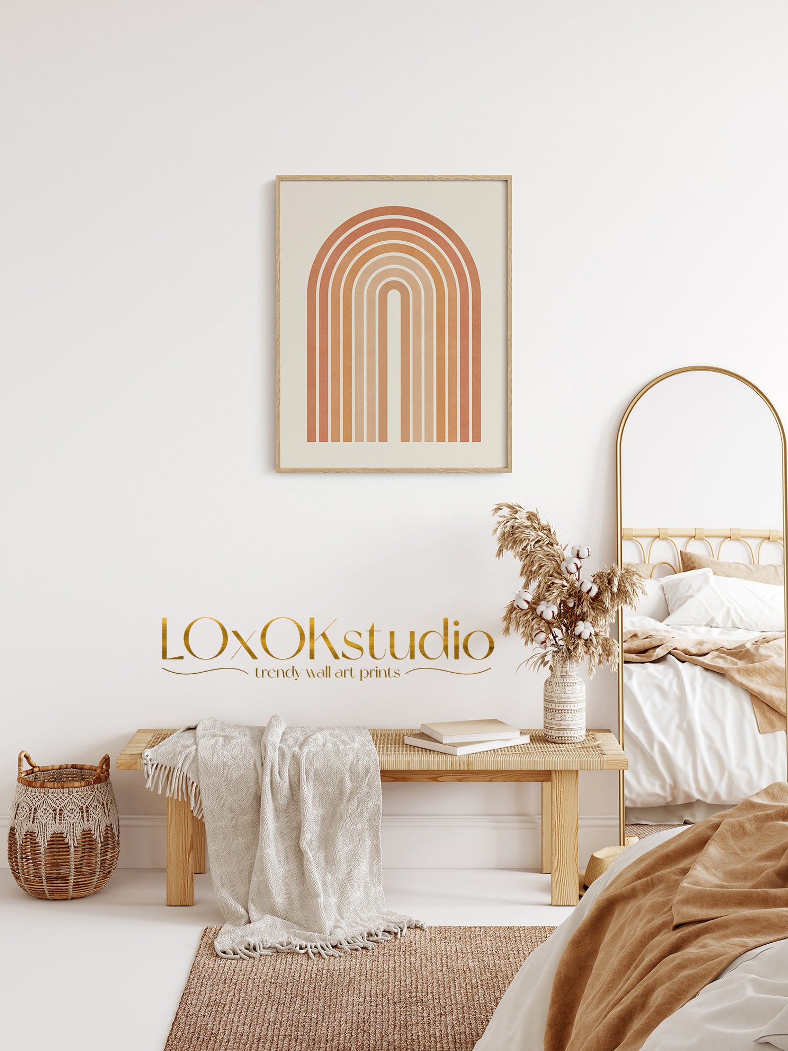 Boho Print Minimal Art Mid Century Modern Art Abstract Etsy