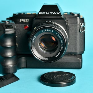 Pentax P50 SMC 55mm 1.8 lens and ME Winder // 35mm Analog SLR Film P5 camera Works with winder only image 1