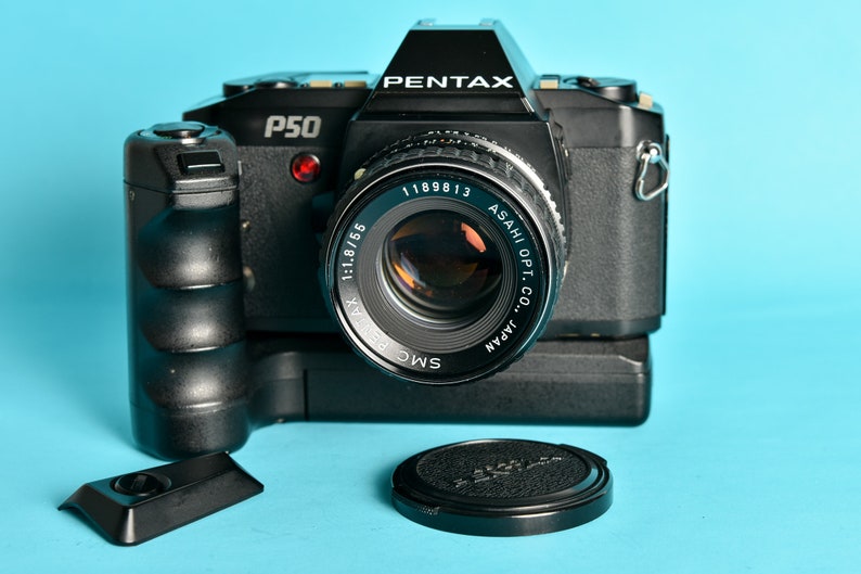 Pentax P50 SMC 55mm 1.8 lens and ME Winder // 35mm Analog SLR Film P5 camera Works with winder only image 1