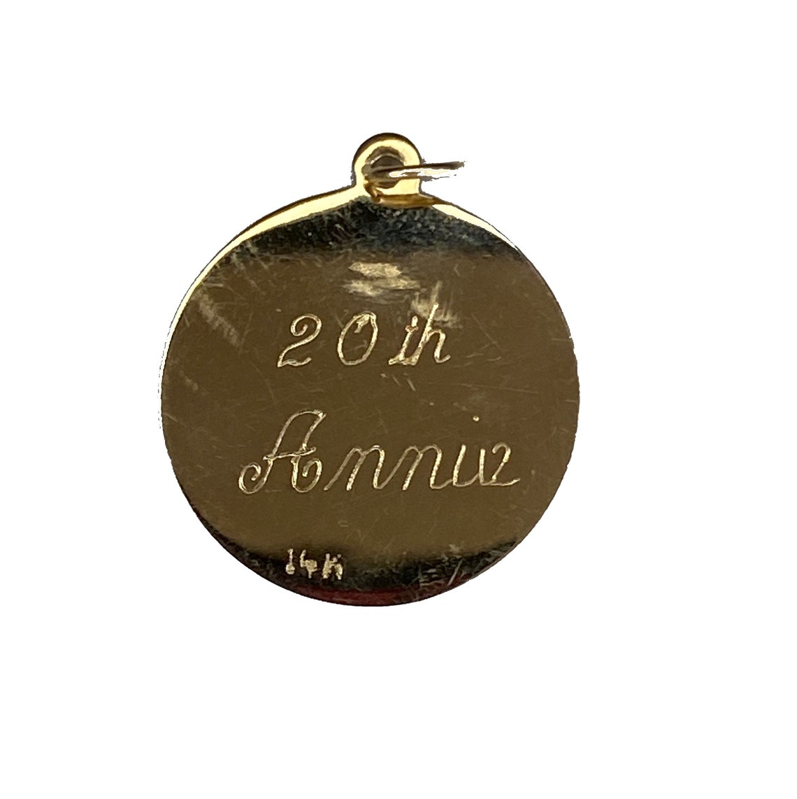 Beautiful 14K Solid Gold Circle Pendant Estate Find Etsy