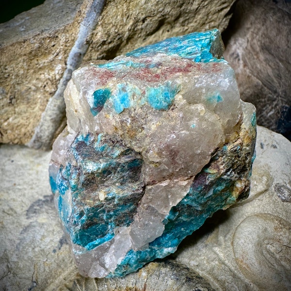 Großer Amazonit   / Quartz / Stufe / Mineralien /Edelstein / Heilstein