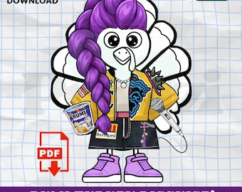 Kpop Turkey Disguise Craft Kit: Rumi Thanksgiving Printable (Digital Download)
