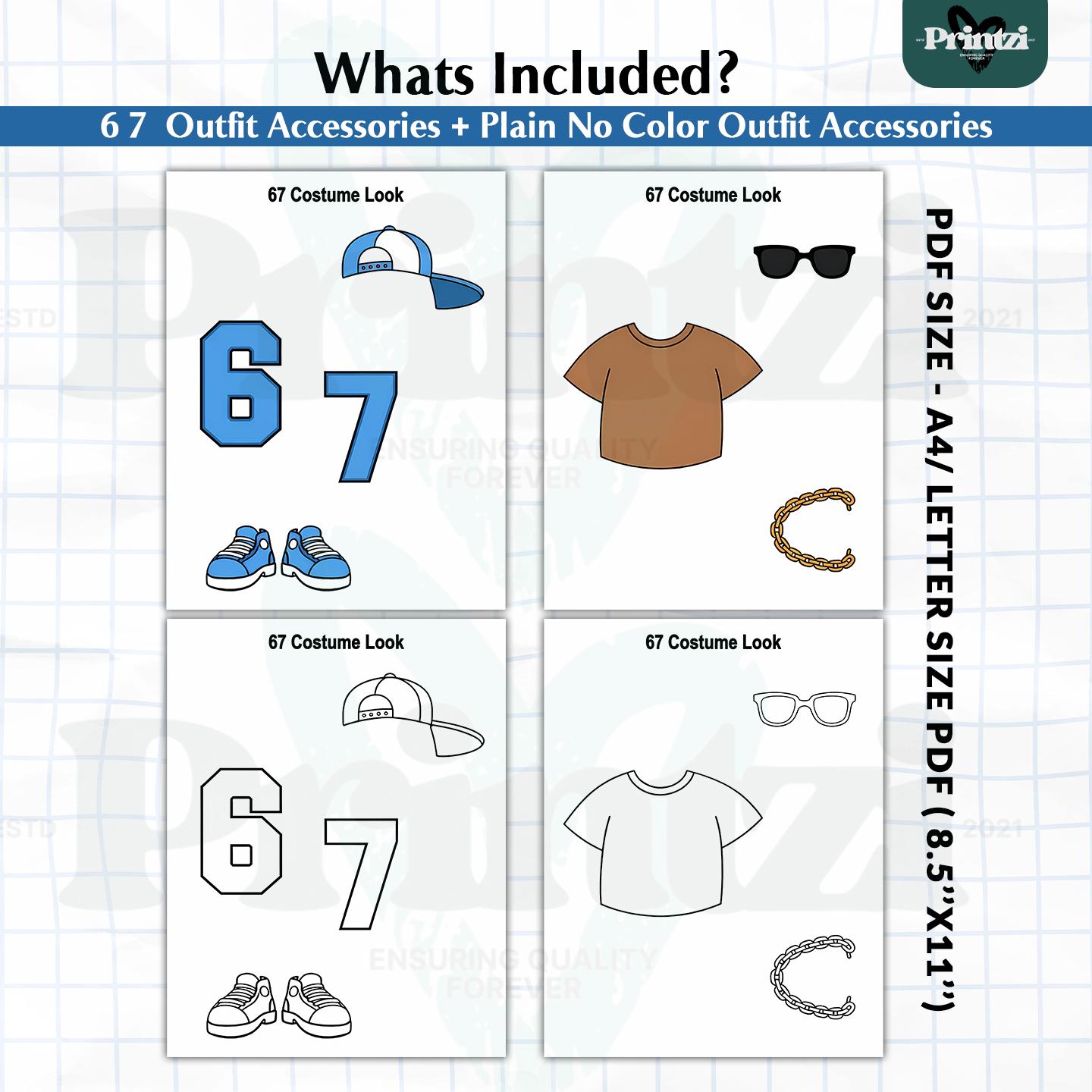 Six Seven (67) Turkey Disguise Printable Costume Kit | Thanksgiving ...
