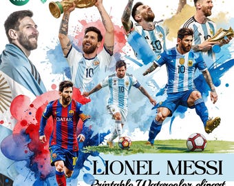 Lionel Messi Clipart Bundle: Soccer Star PNG Files (Digital Download)