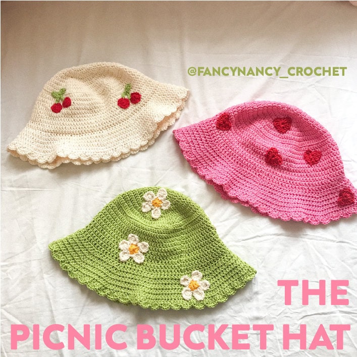 Crochet bucket hat  Crochet houndstooth stitch 