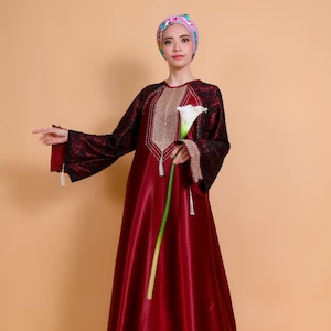 Red abaya, abaya dubai wholesale, abaya islamic clothing, modern abaya, luxury abaya, cheap abaya online usa, abaya collection, abaya robe, image 1