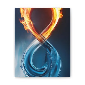 Infinity Flame and Water Canvas Art