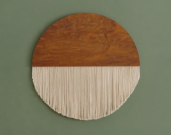 Tapiz de pared de fibra de macramé, bohemio moderno, tapiz de pared de hilo, decoración del hogar estilo granja, tapiz de macramé, arte de pared de gran tamaño, tapiz hecho a mano V27