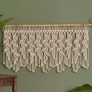 Macrame Wall Hanging, Boho Home Decor, Tapestries Extra Large, Macrame Curtain, Boho Wall Hanging, Housewarming Gift, Macrame Valance C03