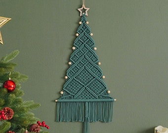 Boho Weihnachtsbaum, Makramee Wandkunst, Urlaub Zeichen, Makramee Weihnachten, Baum Wandbehang, Weihnachtsdekoration, Minimalist Urlaub X33