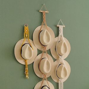 Macrame Hat Holder, Boho Macrame Decor, Gift For Her, Boho Hat Organizer, Macrame Wall Art, Cap Display, Wall Hanger For Hat I05
