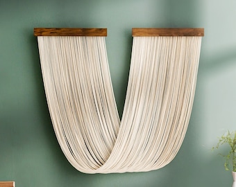 Garn Wand Kunst, Modernes Makramee, Boho Art, Hippie Wohndeko, Mid Century Modern, Wandbehang Schlafzimmer,Fire Art W85