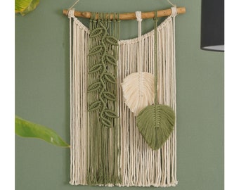 Macrame Nature Vine Wall Hanging, Home Decor, Boho Housewarming Gift, Natural Color Decor, Spring Home Art, Tropical Decor, Mom Gift W32