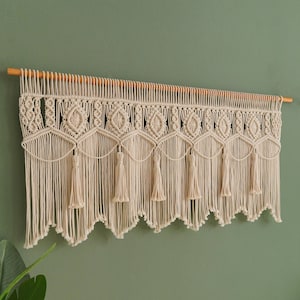 Macrame Curtain, Window and Door Curtain, Boho Wall Hanging, Modern Macrame Curtain, Curtain Valance, New Home, Housewarming Gift C13
