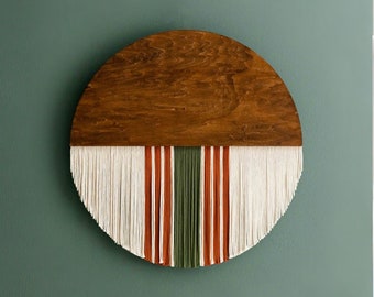 Makramee Wandbehang, Extra Große Kunst, Garn Wand Dekor, Wandbehang, Runde Fibre Art, Boho Hängen, Wohnzimmer Kunst, Fibre Wandkunst V54