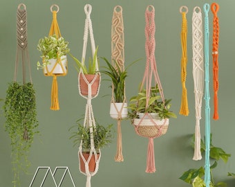 Boho Plant Hanger, Macrame Plant Holder, Hanging Pot Holder, Macrame Planter, Mothers Day Gift, Plant Display, Scandinavian Style H13