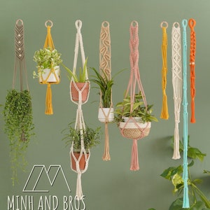 Boho Plant Hanger, Macrame Plant Holder, Hanging Pot Holder, Macrame Planter, Mothers Day Gift, Plant Display, Scandinavian Style H13