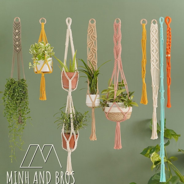 Boho Plant Hanger, Macrame Plant Holder, Hanging Pot Holder, Macrame Planter, Mothers Day Gift, Plant Display, Scandinavian Style H13