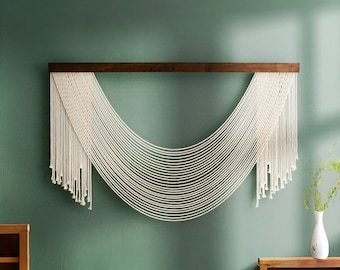 Fiber Wall Hanging, Boho Office Decor, Gift For New Home, Yarn Wall Hanging, Botanical Wall Art, Bohemian Decor, First Home Gift V58