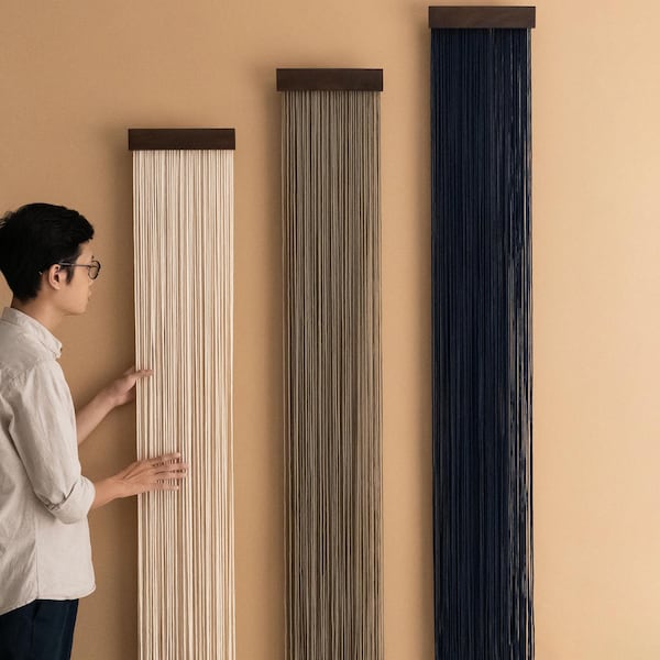 Fibre Wandkunst, rustikales Wohndekor, trendige Wandkunst, moderne Makramee, handgefertigtes Makramee, Mid Century Modern, Wandbehang, Yarn Art V81