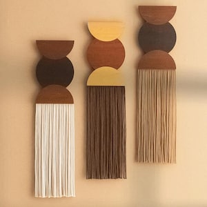 Makrama ścienna, sztuka włókiennicza, gobelin, minimalistyczna sztuka, dekoracja domu wiejskiego, wystrój salonu, sztuka boho V98