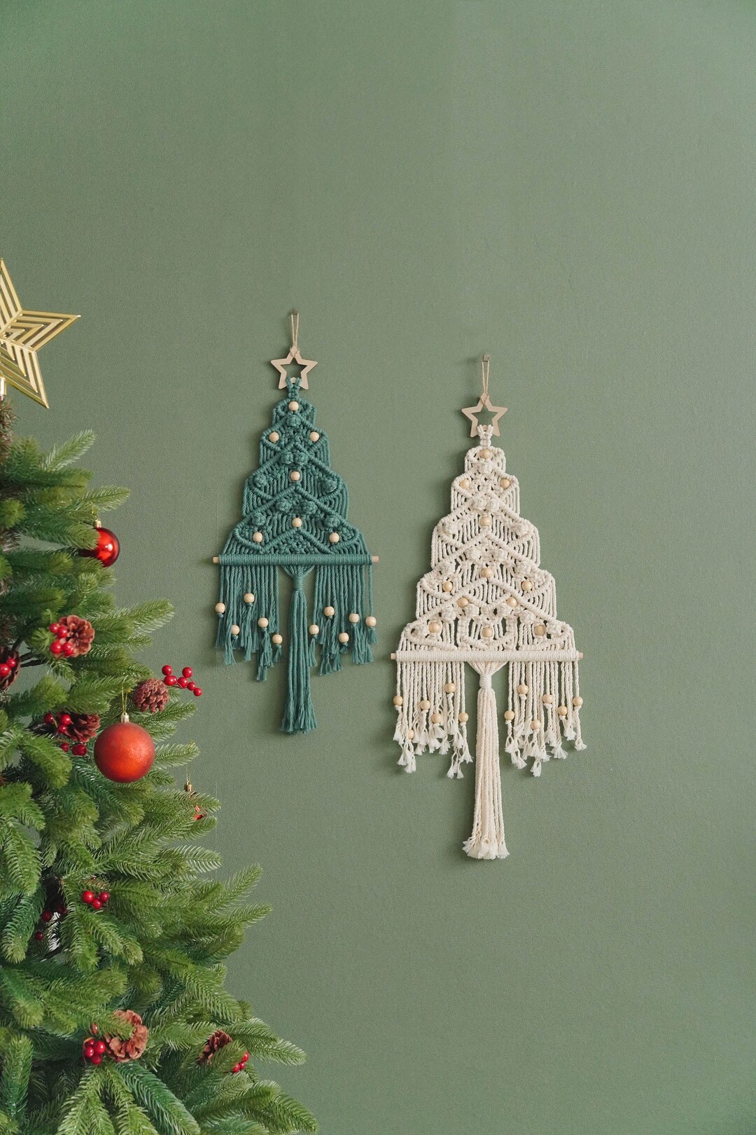 Macrame Christmas Tree, Boho Wall Hanging, Holiday Gift, Macrame ...