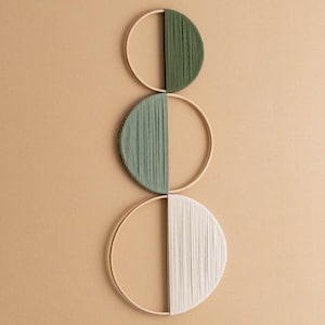 Circle Wall Hanging, Scandinavian Decor, Geometric Art, Circle Wall Hanging, Boho Circle Wall Art, Mid Century Modern, Hoop Wall Hanging W23