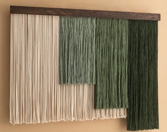Tapiz de fibra de macramé para decoración minimalista bohemia del hogar V97