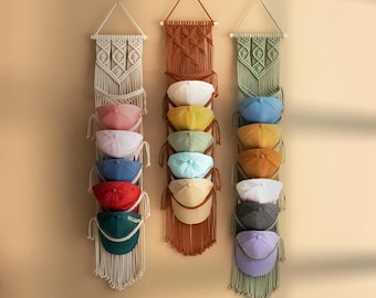 Macrame Cap Hanger, Boho Cap Rack, Hat Display, Baseball Hat Hanger, Gift For Him, Handmade Macrame, Cap Holder, Wall Cap Rack H78