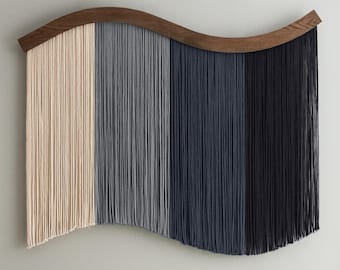Modern Macrame Wall Hanging, Neutral Fiber Art, Living Room & Bedroom Wall Decor U08