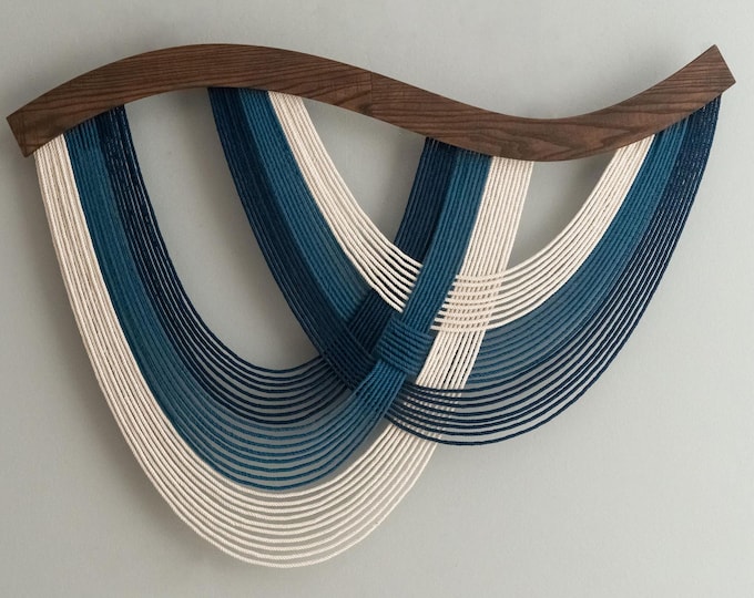 Handmade Macrame Wall Hanging, Boho Fiber Art, Gift for Family, Rustic Home Wall Decor V93