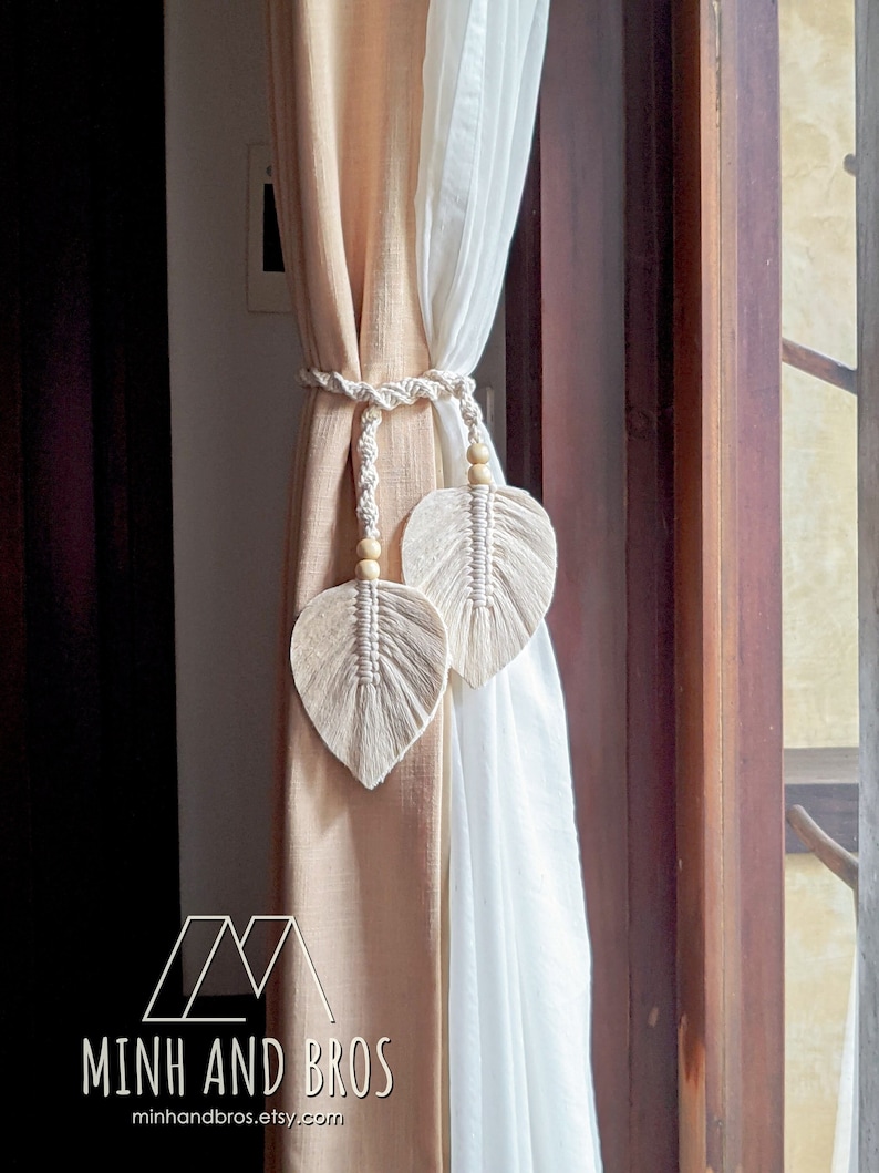 Curtain Tiebacks Macrame Boho Decor Curtain Decor Window Etsy