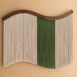 Minimalist Macrame Wall Hanging, Wabi-Sabi Fiber Art, Housewarming Gift, Japandi Wall Decor U05