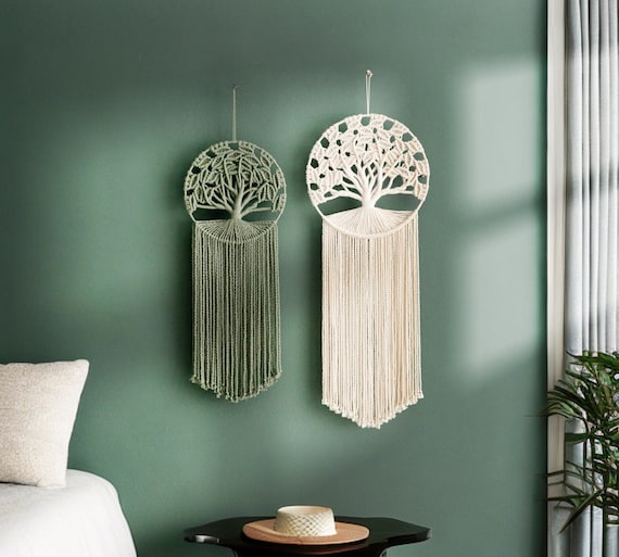 Arazzo Gufo Tessuto A Mano, Acchiappasogni Gufo Da Appendere Alla Parete, Decorazione Boho Fai Da Te, Motivo Gufo In Macramè, Regalo Per Amanti Dei Gufi, Gufo Bianco, Gufo In Macramè, Hibou