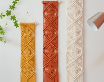 Boho Wall Hanging, Boho Style Decor, Gift For New Home, Macrame Wall Hanging, Geometric Macrame, Minimalist Decor, Living Room Decor  W05