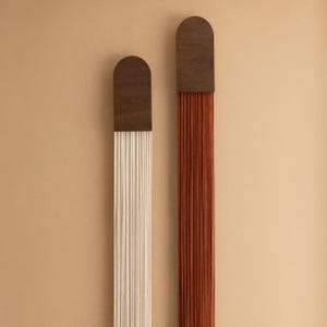 Boho Makramé Fiber Väggbonad | Handgjord Bomullssnöre Konst | Rustik Minimalistisk Väggdekor V80