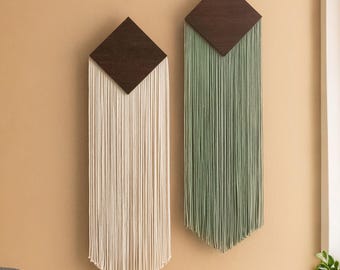 Macrame Fiber Art, Home Decor Minimalist, Vintage Wall Art, Modern Macrame, Macrame Gift, Yarn Decor, Aesthetic Wall Art, New Home Gifts V87