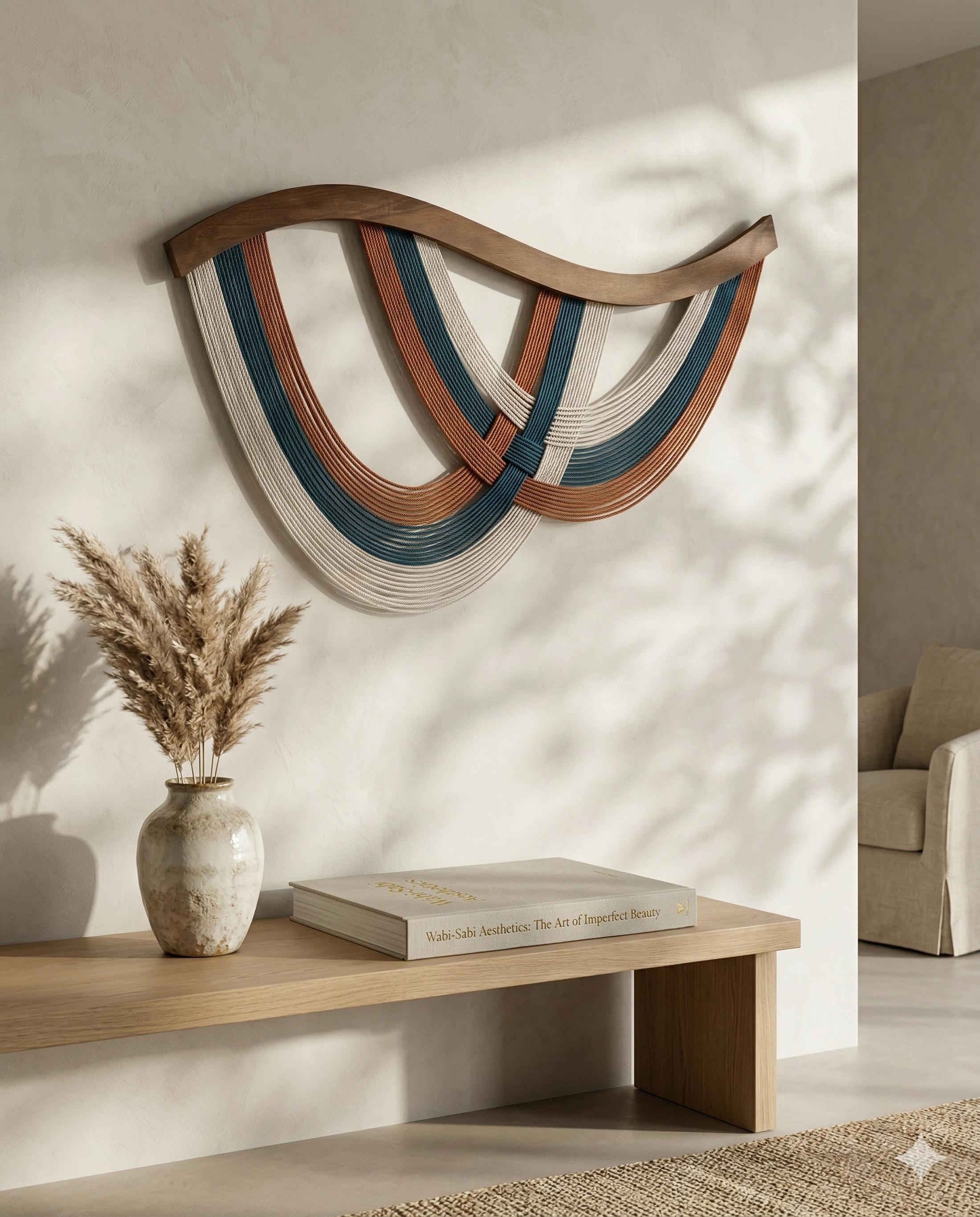 Macrame Fiber Wall Hanging| Modern Boho Wall Art Decor | Handmade Home ...