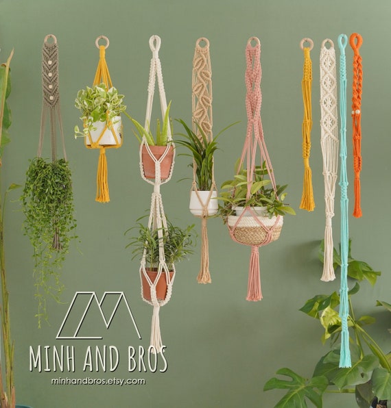 Boho Plant Hanger, Macrame Plant Holder, Hanging Pot Holder, Macrame Planter,  Mothers Day Gift, Plant Display, Scandinavian Style H13 - Etsy