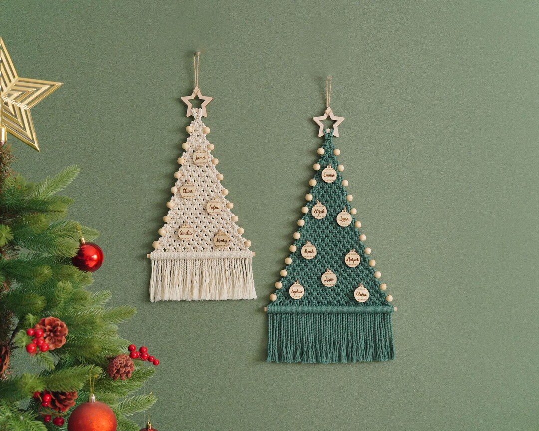 Christmas Tree Wall Art, Macrame Christmas, Boho Modern Art, Winter