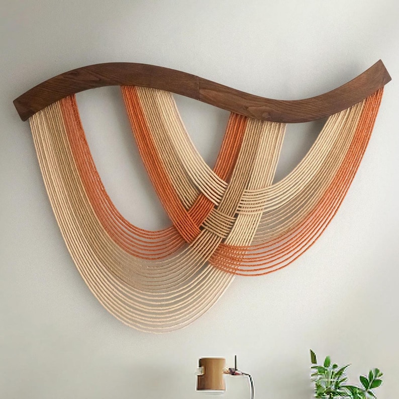 Macrame Fiber Wall Hanging| Modern Boho Wall Art Decor | Handmade Home ...