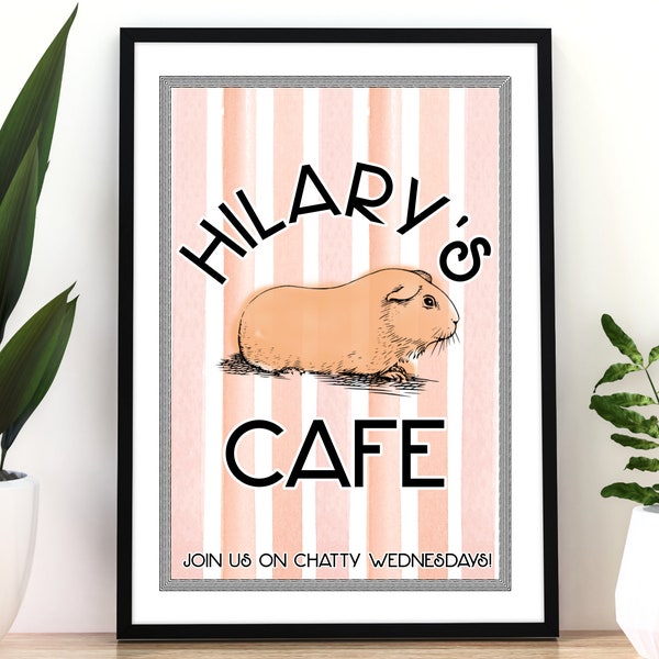 Stampa A4 Hilary's Cafe - Arte da parete ispirata al sacco delle pulci