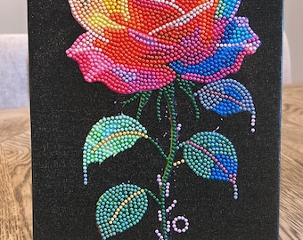 Colored Rose Diamond Painting—Framed and Ready to Hang