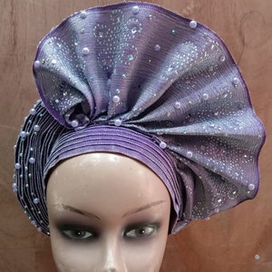 autogele/ African headwrap / pre-tied headwrap/handmade autogele/ bridal accessory/nigerian asooke  gele