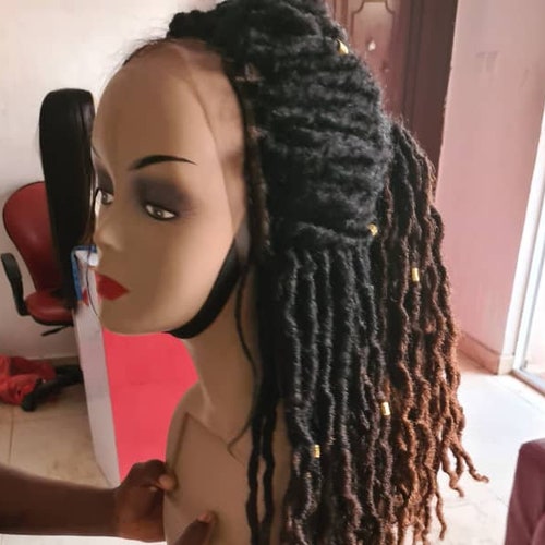 Braided Wig Twisted Lockdreadlock Wigbraided Hair Nigerian Etsy