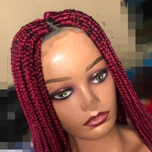Braided wig on closure,  lace wig, braids, black women's braids, cornrows, lemonade twists, French twists,Ghana braids