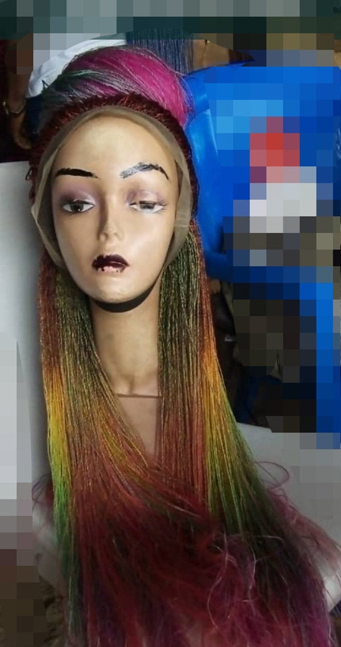 Braided Wig Wig Million Braids Nano Braided Wig Micro Etsy