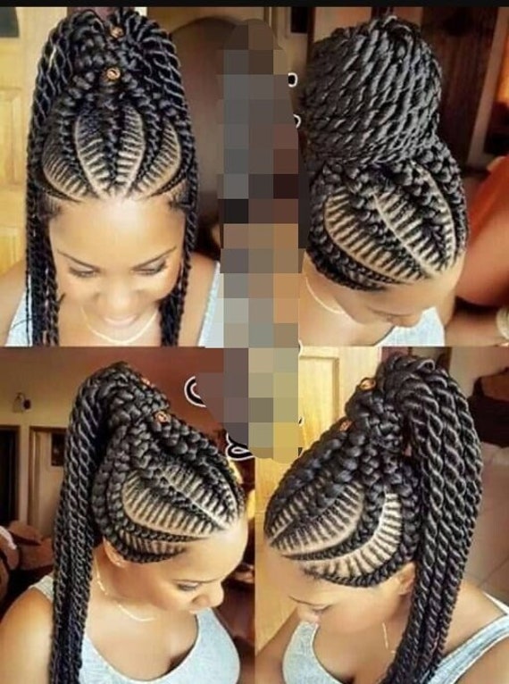 Braided Wig, Wig for Black Women, Cornrows, Cornrow Braided Wig, Ghana  Braided Wig, Full Lace Wig 
